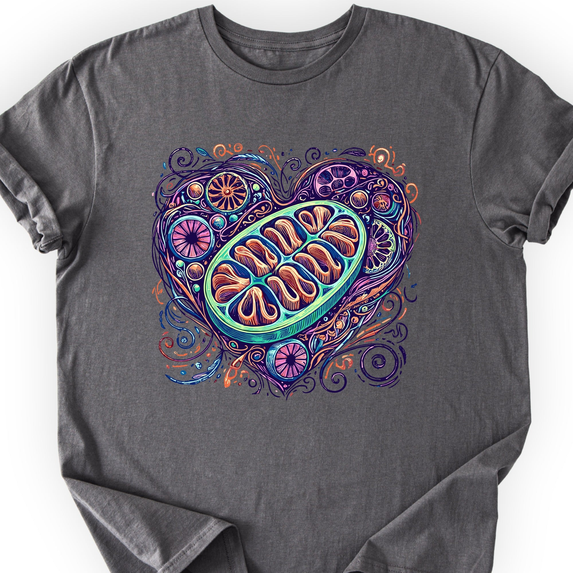 Mitochondria Heart T-shirt Charcoal