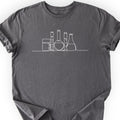 Glassware One Line Art T-shirt Charcoal
