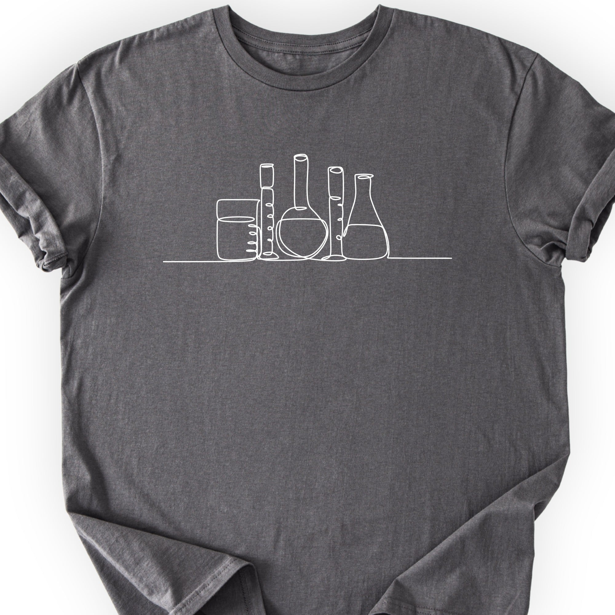 Glassware One Line Art T-shirt Charcoal