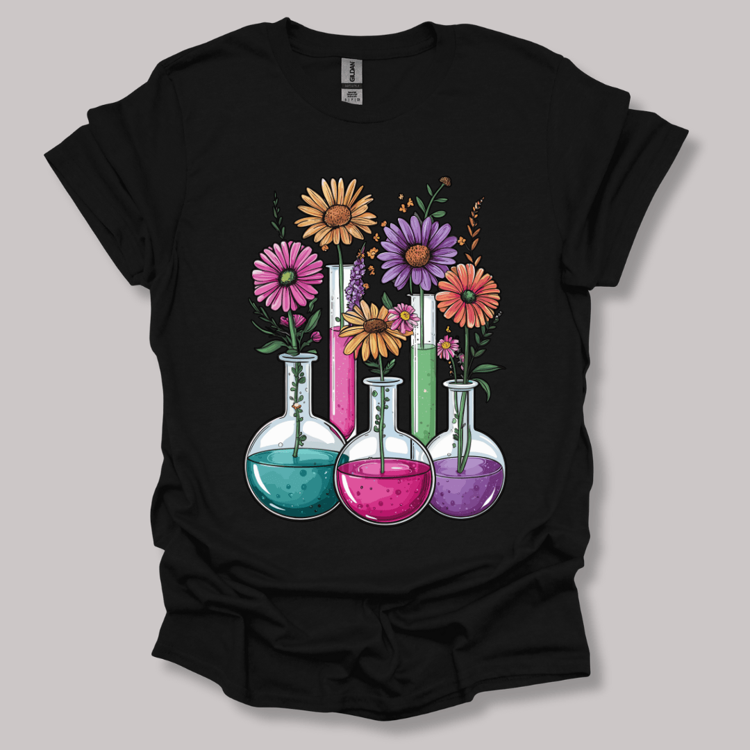 Chemistry Flask Garden T-shirt Black / S