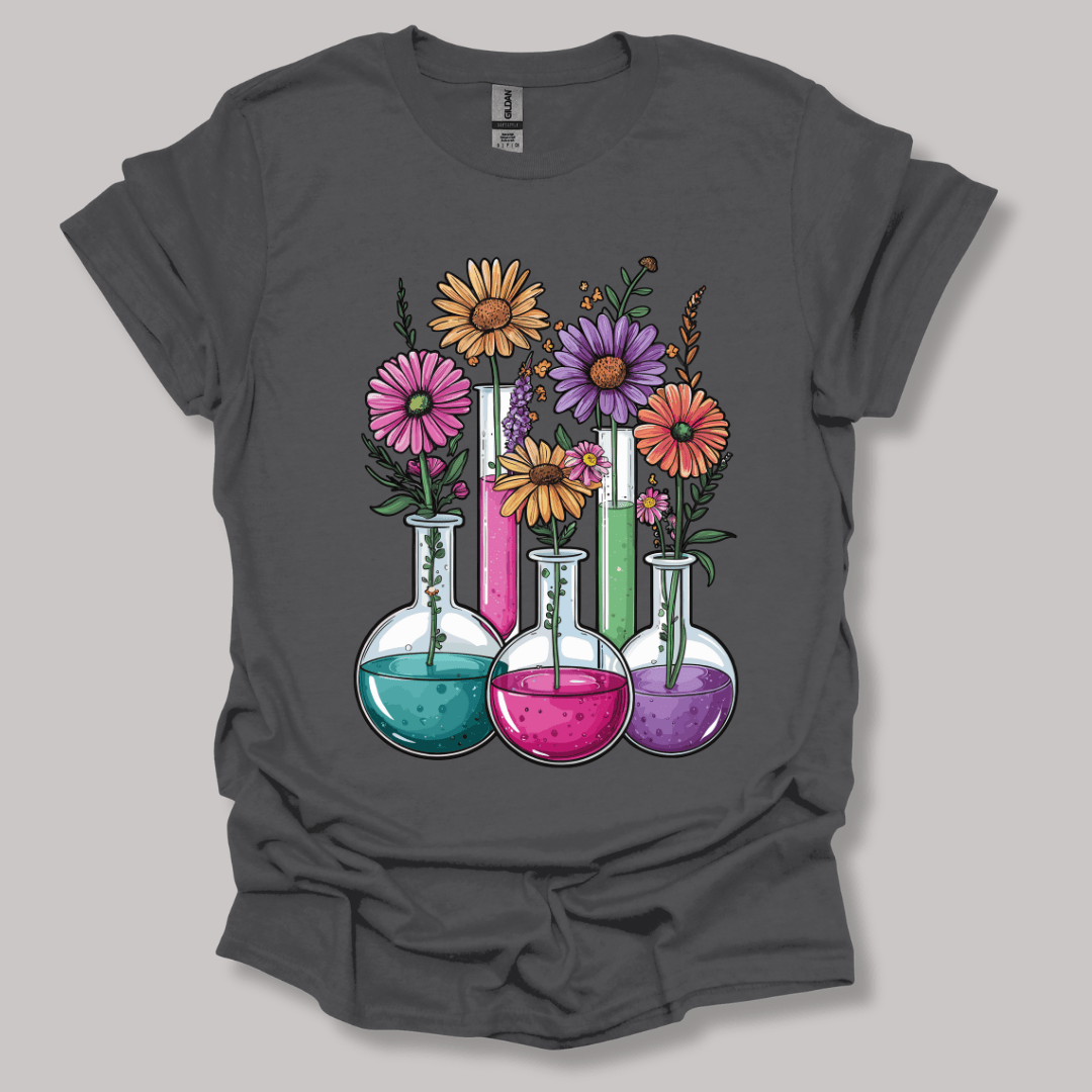 Chemistry Flask Garden T-shirt Charcoal / S
