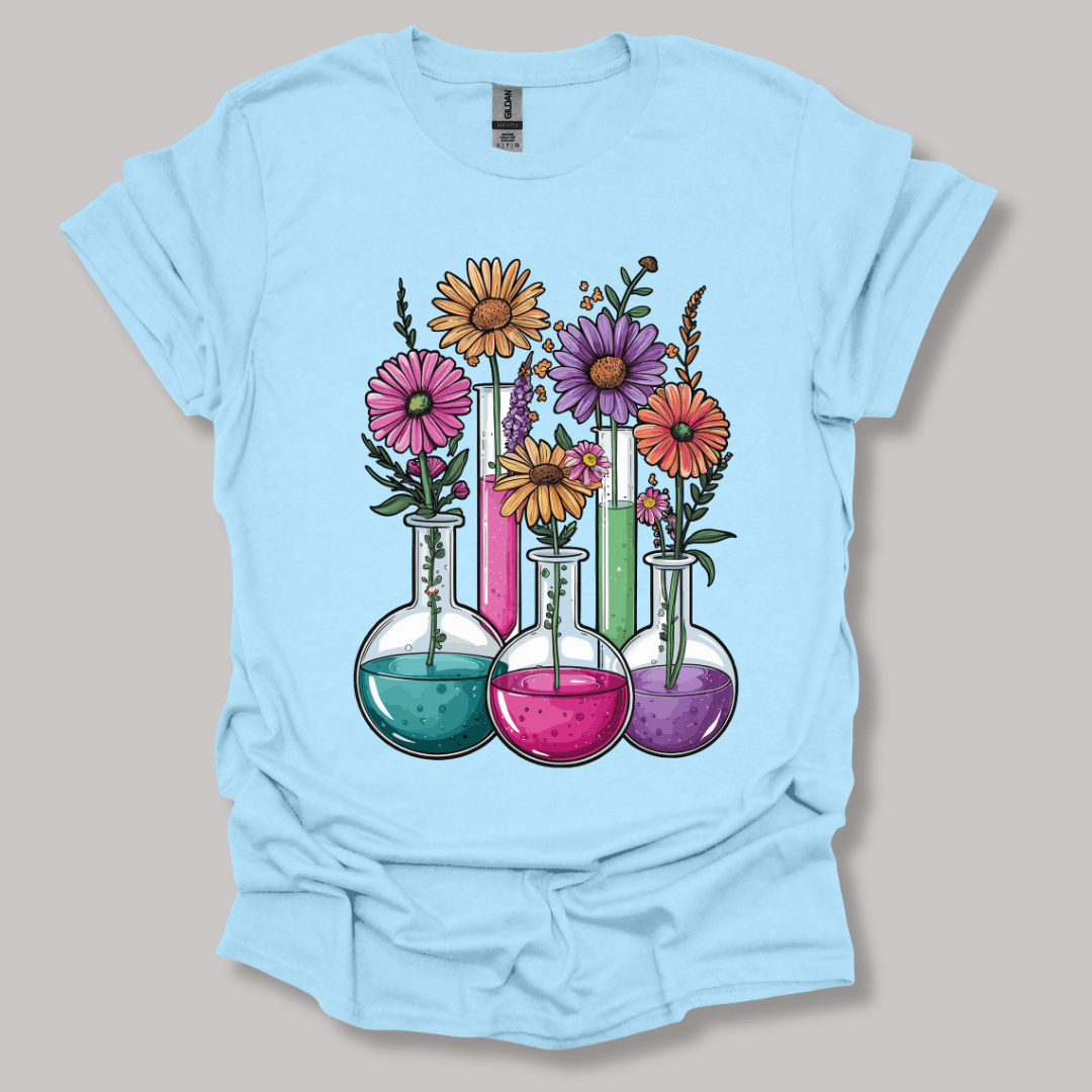 Chemistry Flask Garden T-shirt Light Blue / S