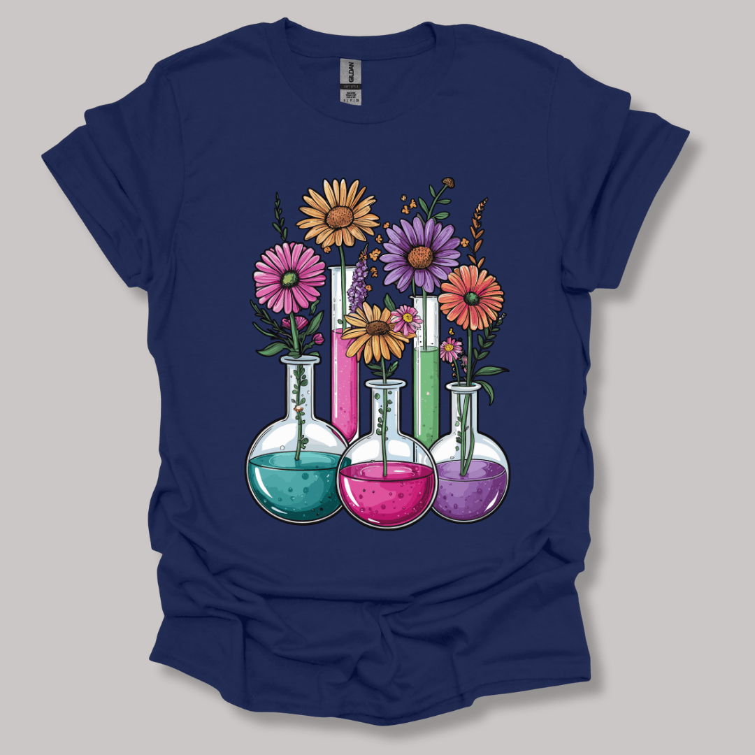 Chemistry Flask Garden T-shirt Navy / S