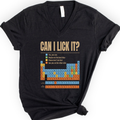 Can I Lick It Periodic Table v-neck t-shirt — Black