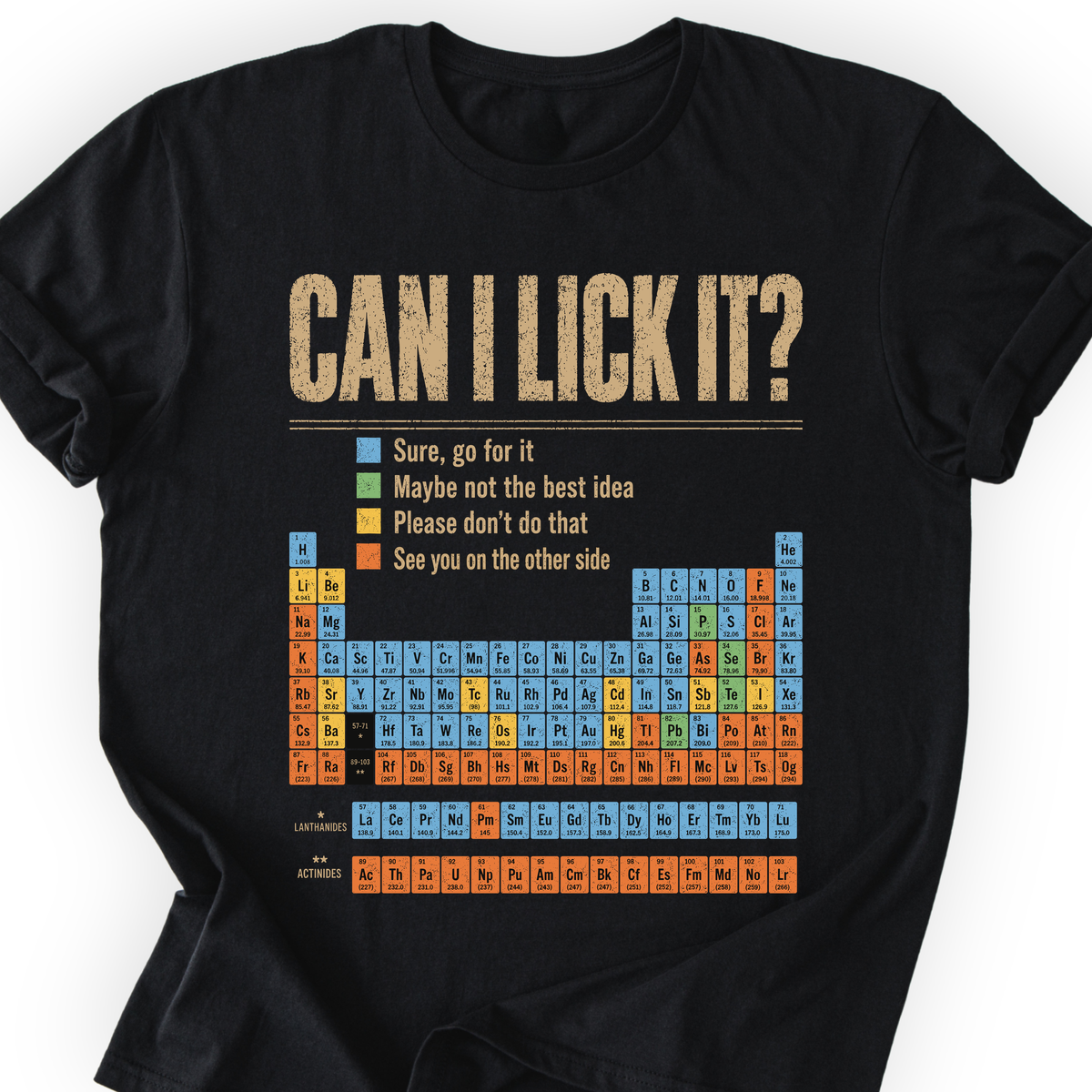 Can I Lick It Periodic Table T-Shirt — Scientist Apparel