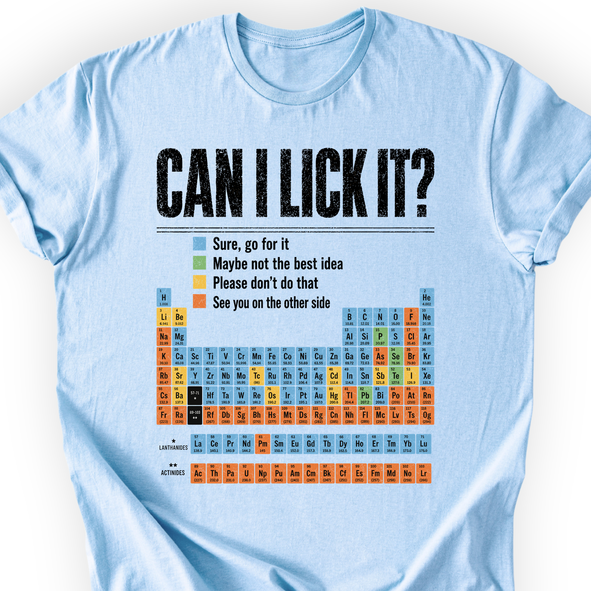 Can I Lick It Periodic Table T-Shirt — Scientist Apparel