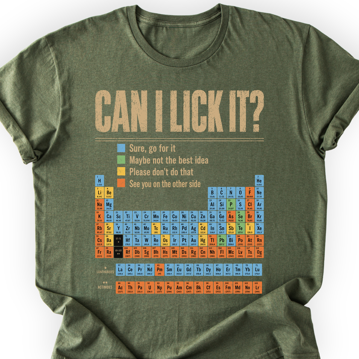 Can I Lick It Periodic Table T-Shirt — Scientist Apparel