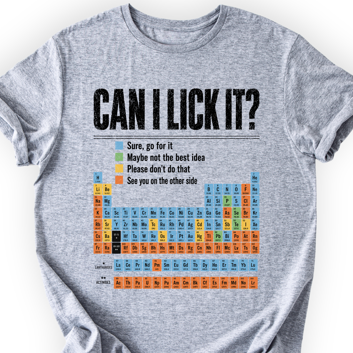 Can I Lick It Periodic Table T-Shirt — Scientist Apparel