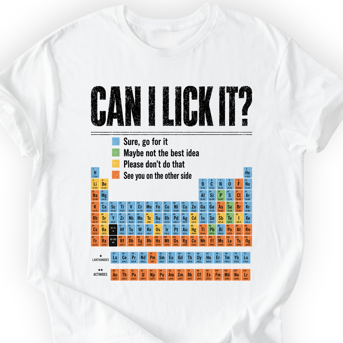 Can I Lick It Periodic Table T-Shirt — Scientist Apparel
