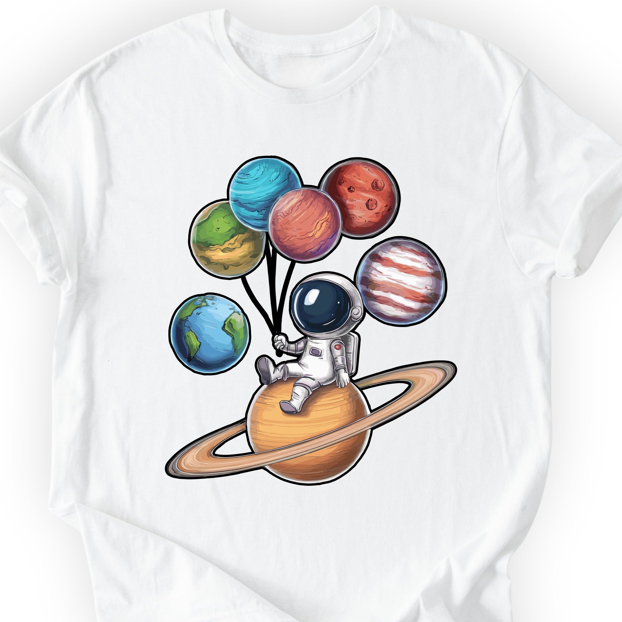 Astronaut and Planets T-shirt White
