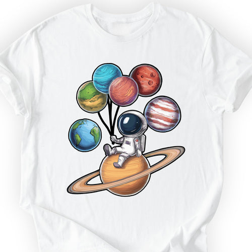 Astronaut and Planets T-shirt White