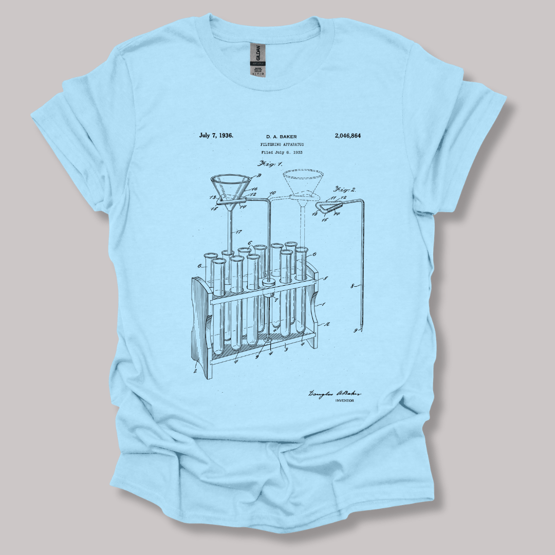 Filtering Apparatus Patent T-shirt Light Blue / S