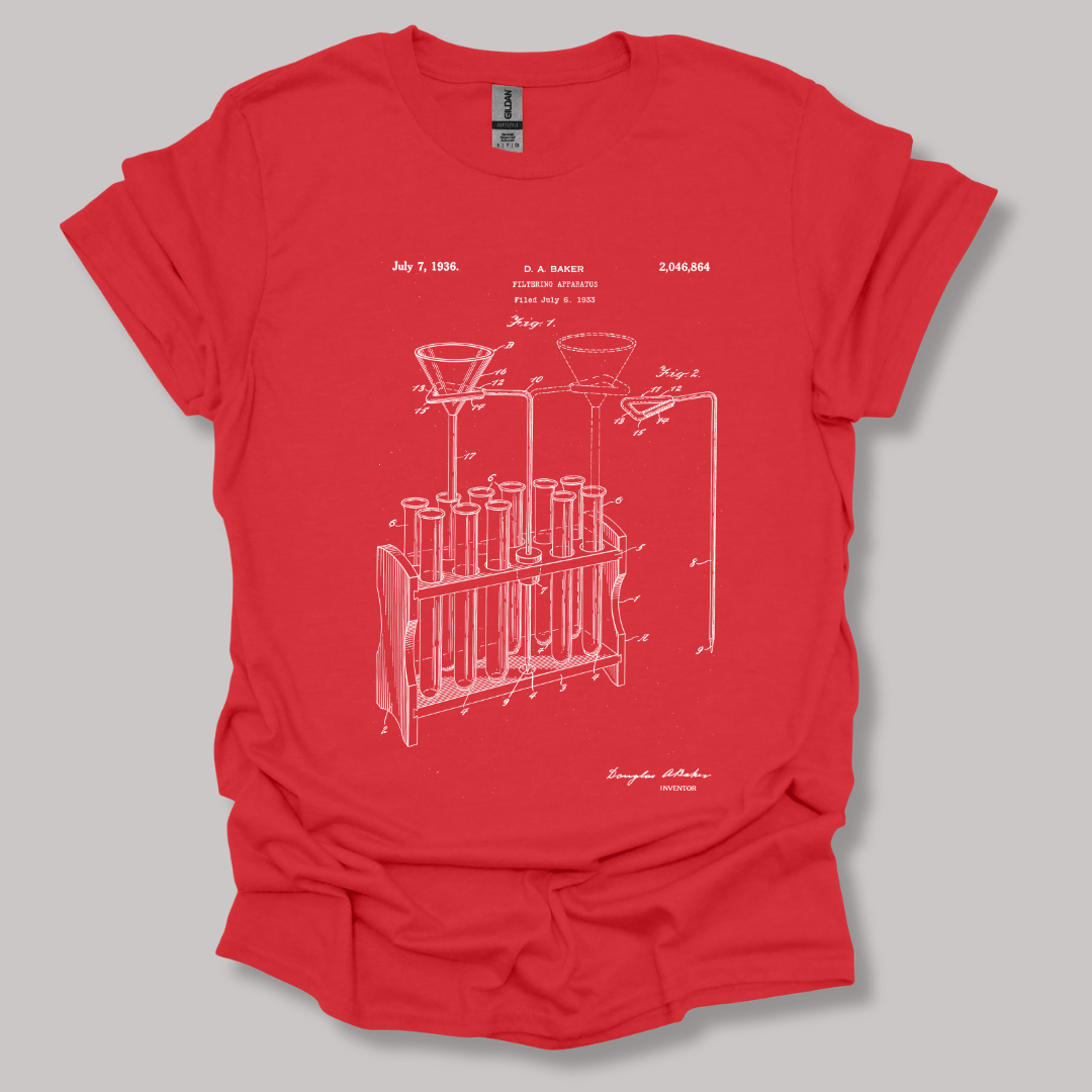 Filtering Apparatus Patent T-shirt Red / S