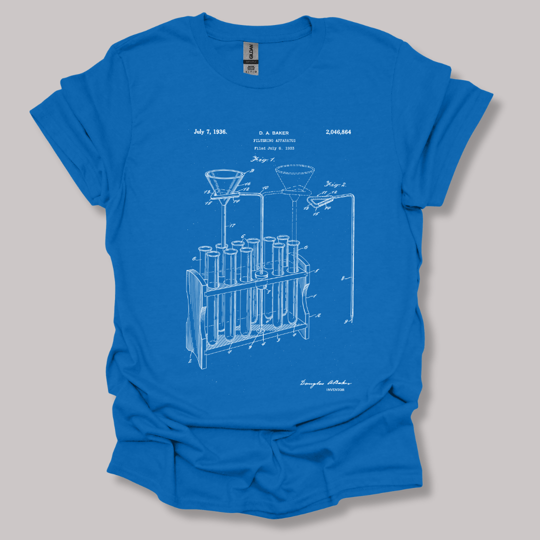 Filtering Apparatus Patent T-shirt Royal / S