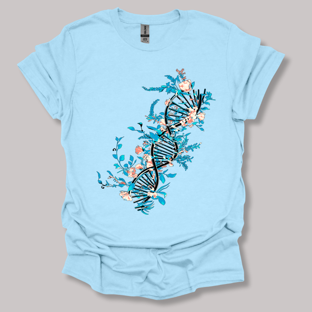 Floral DNA T-shirt Light Blue / S