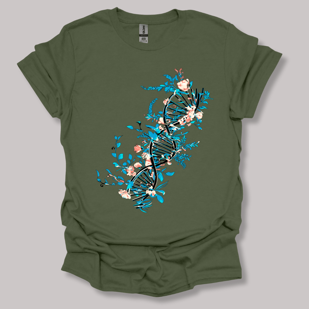 Floral DNA T-shirt Military Green / S