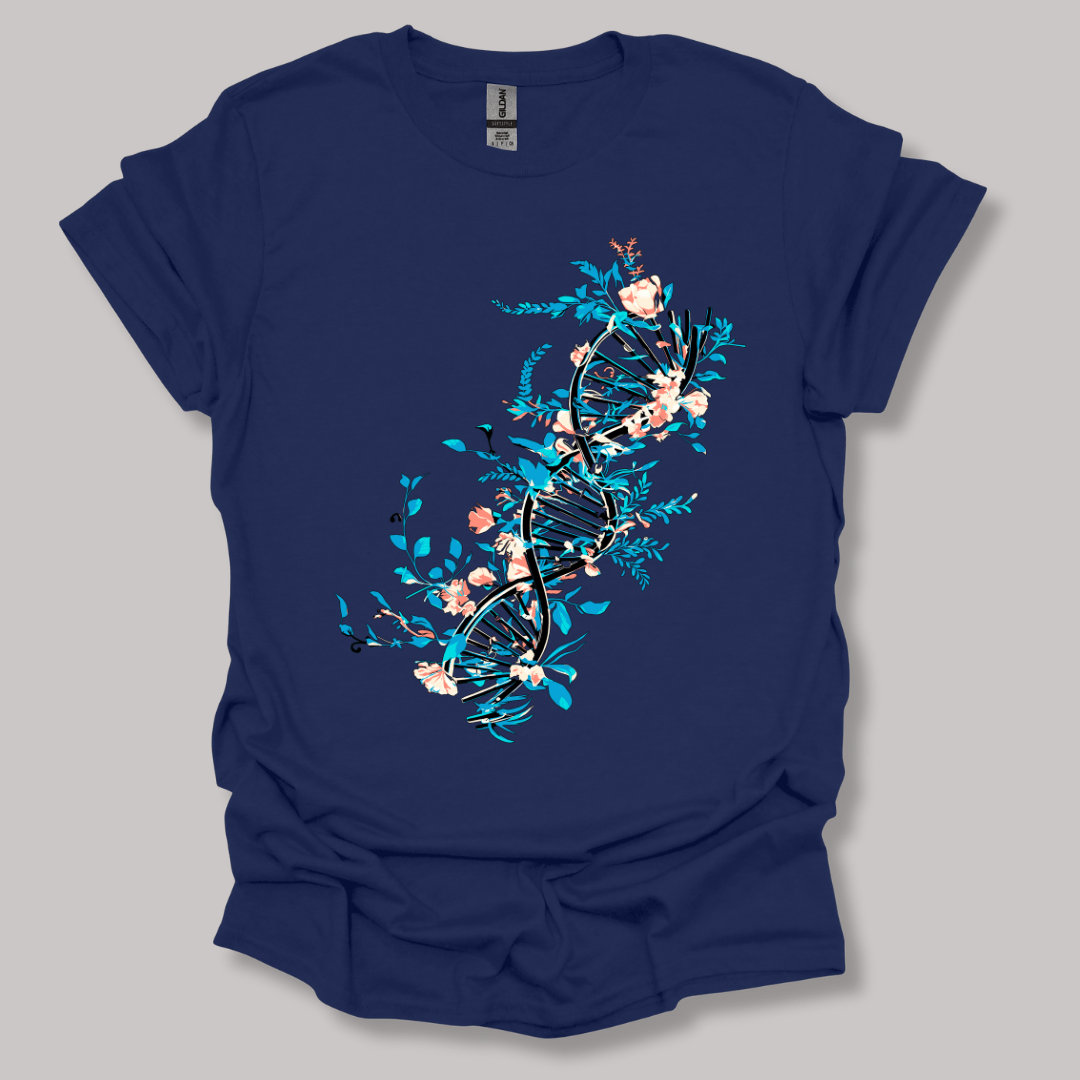 Floral DNA T-shirt Navy / S