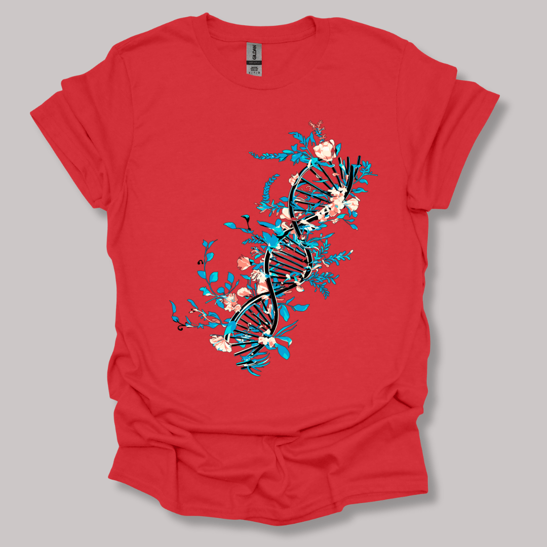 Floral DNA T-shirt Red / S