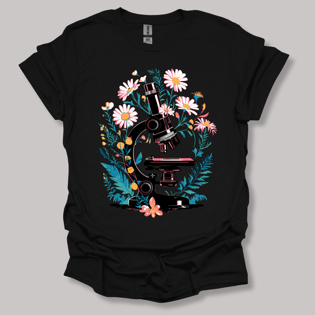 Floral Microscope T-shirt Black / S