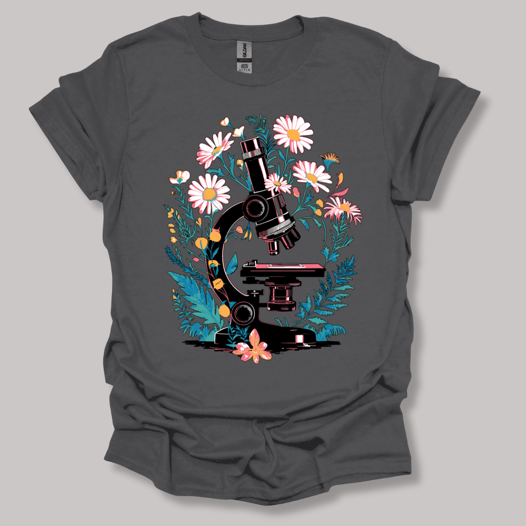 Floral Microscope T-shirt Charcoal / S