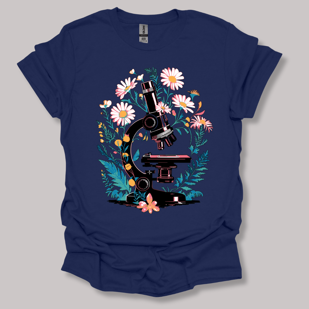 Floral Microscope T-shirt Navy / S