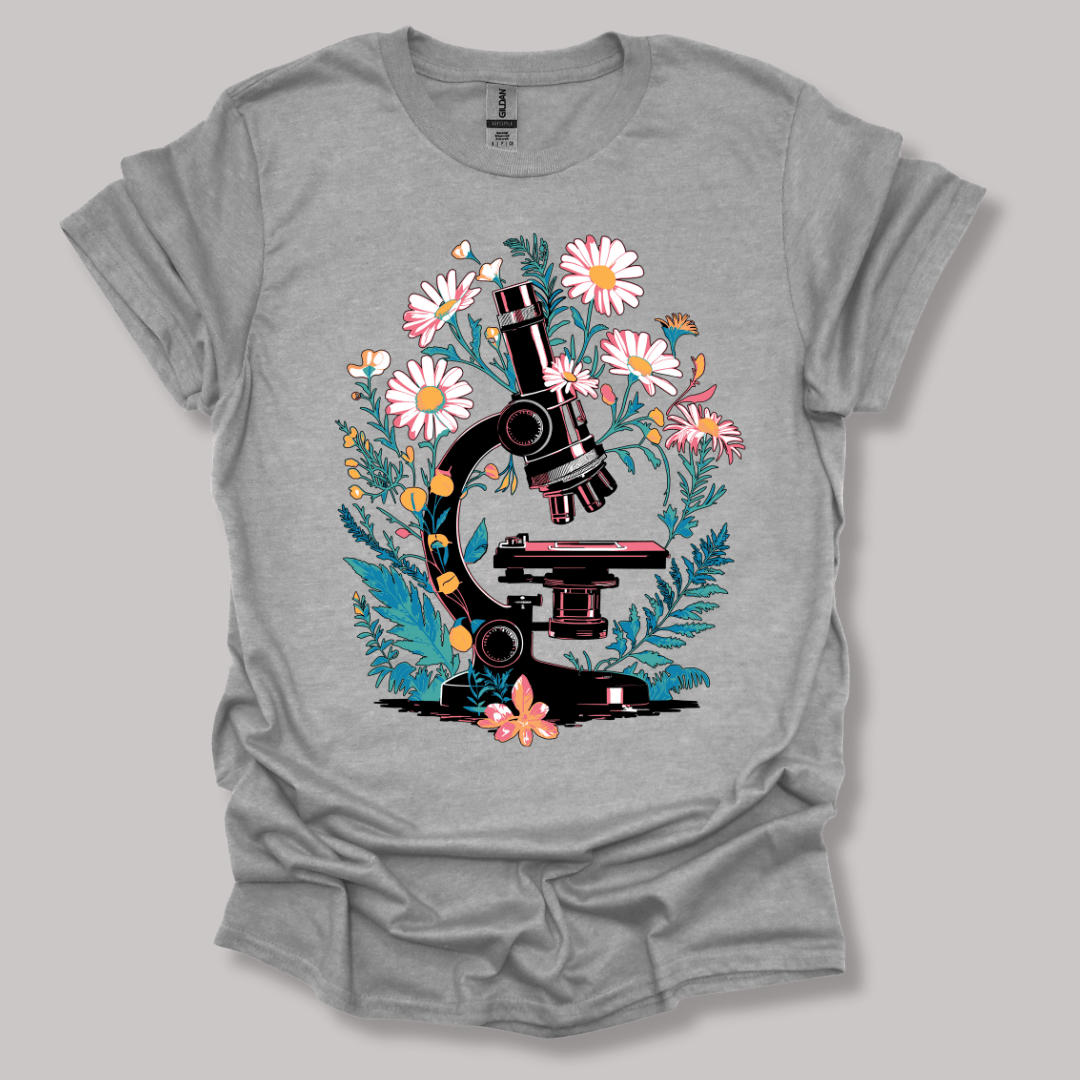 Floral Microscope T-shirt Sports Grey / S