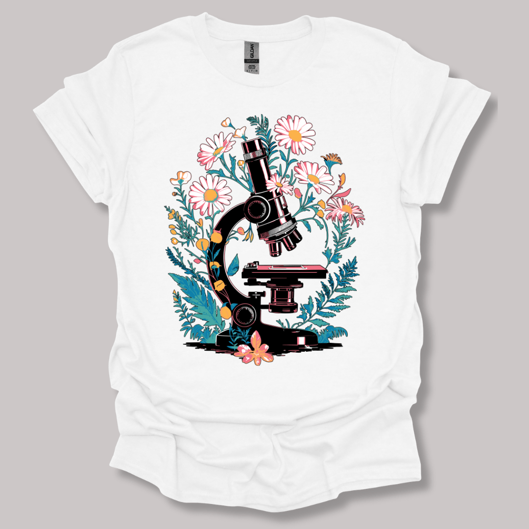 Floral Microscope T-shirt White / S