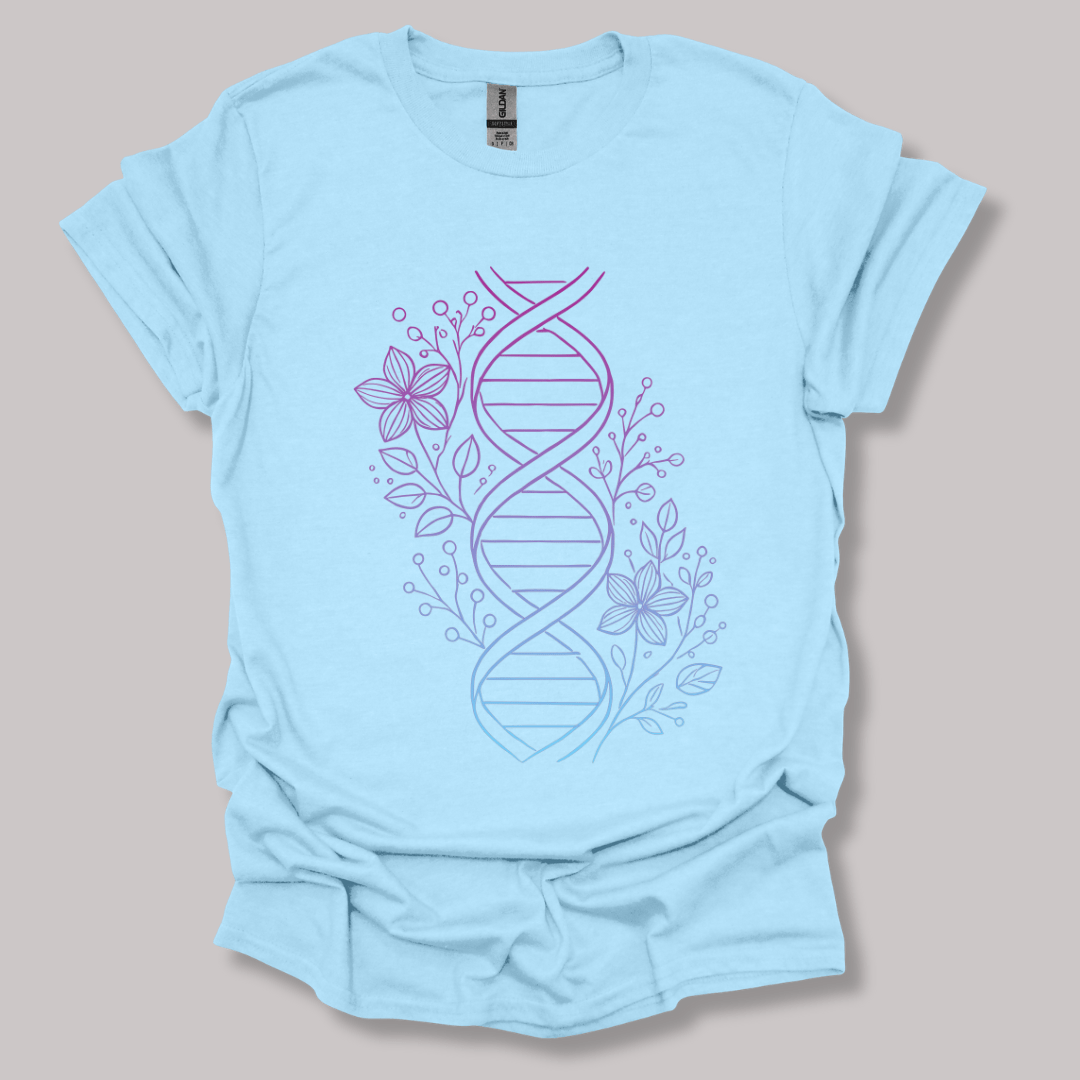 Floral One Line DNA T-shirt Light Blue / S