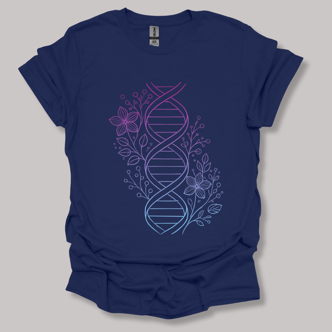 Floral One Line DNA T-shirt Navy / S
