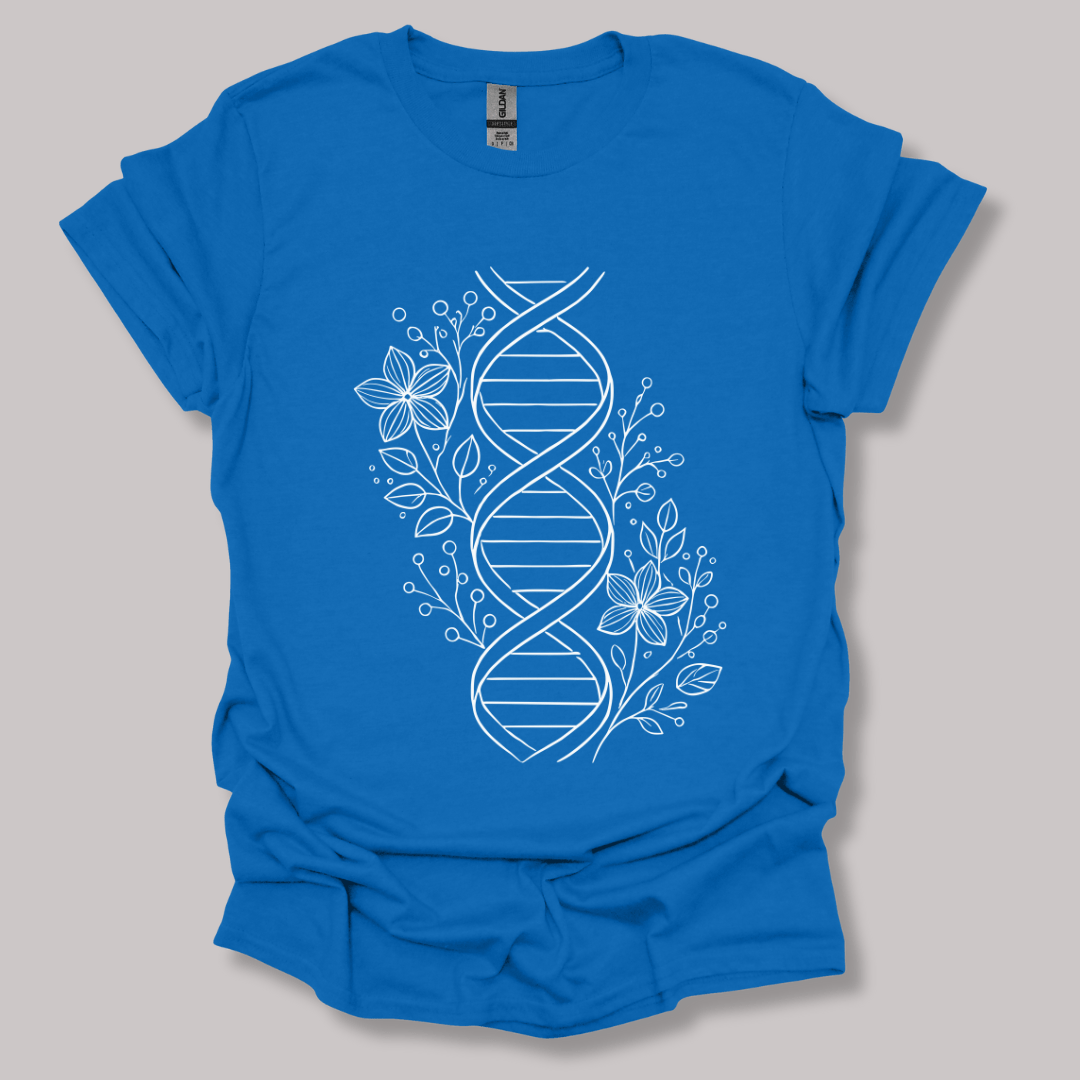 Floral One Line DNA T-shirt Royal / S
