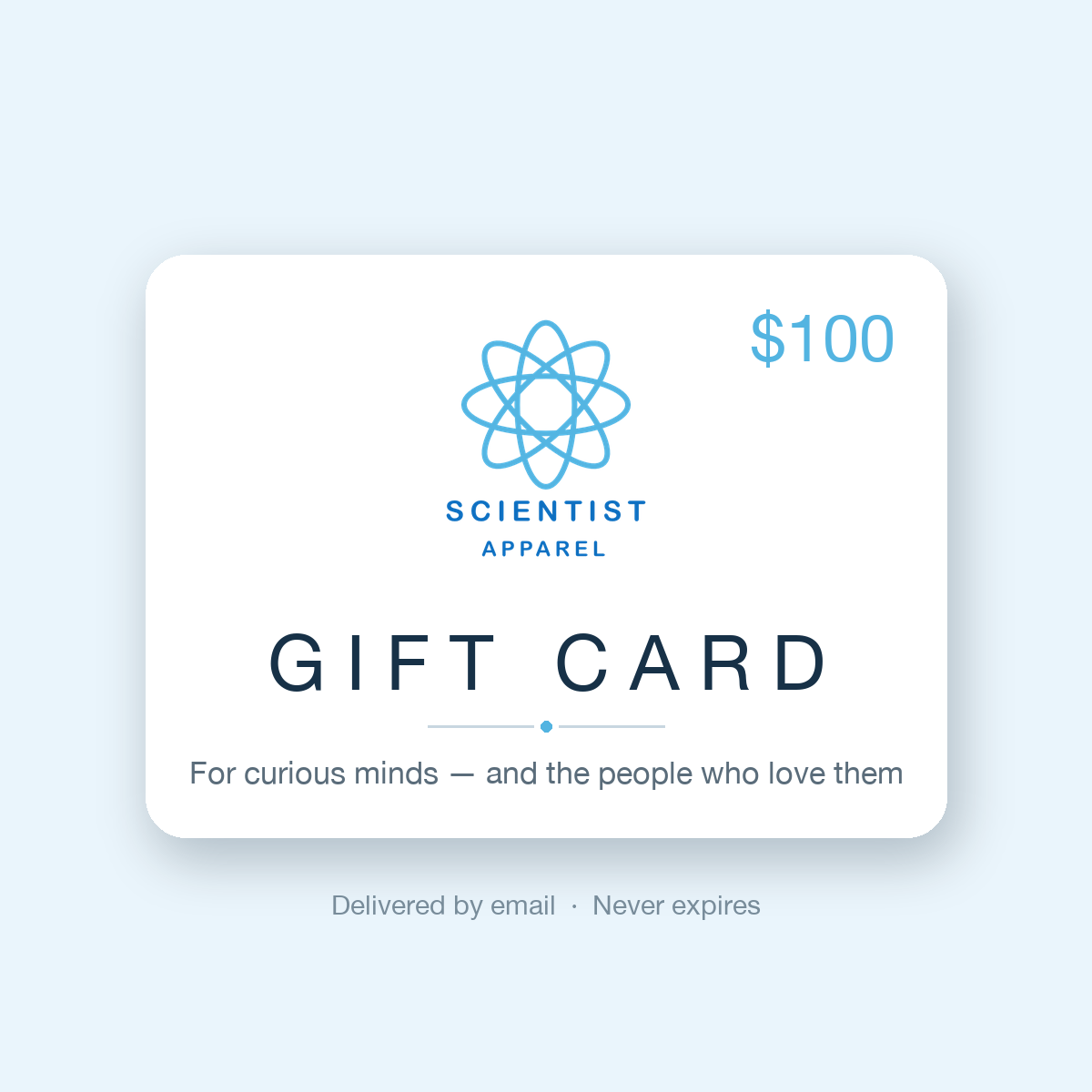 Scientist Apparel $100 digital gift card