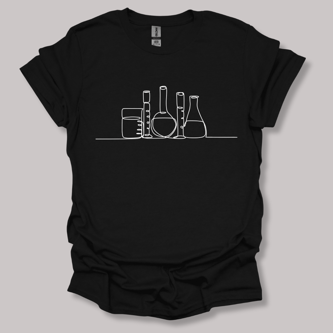 Glassware One Line Art T-shirt Black / S