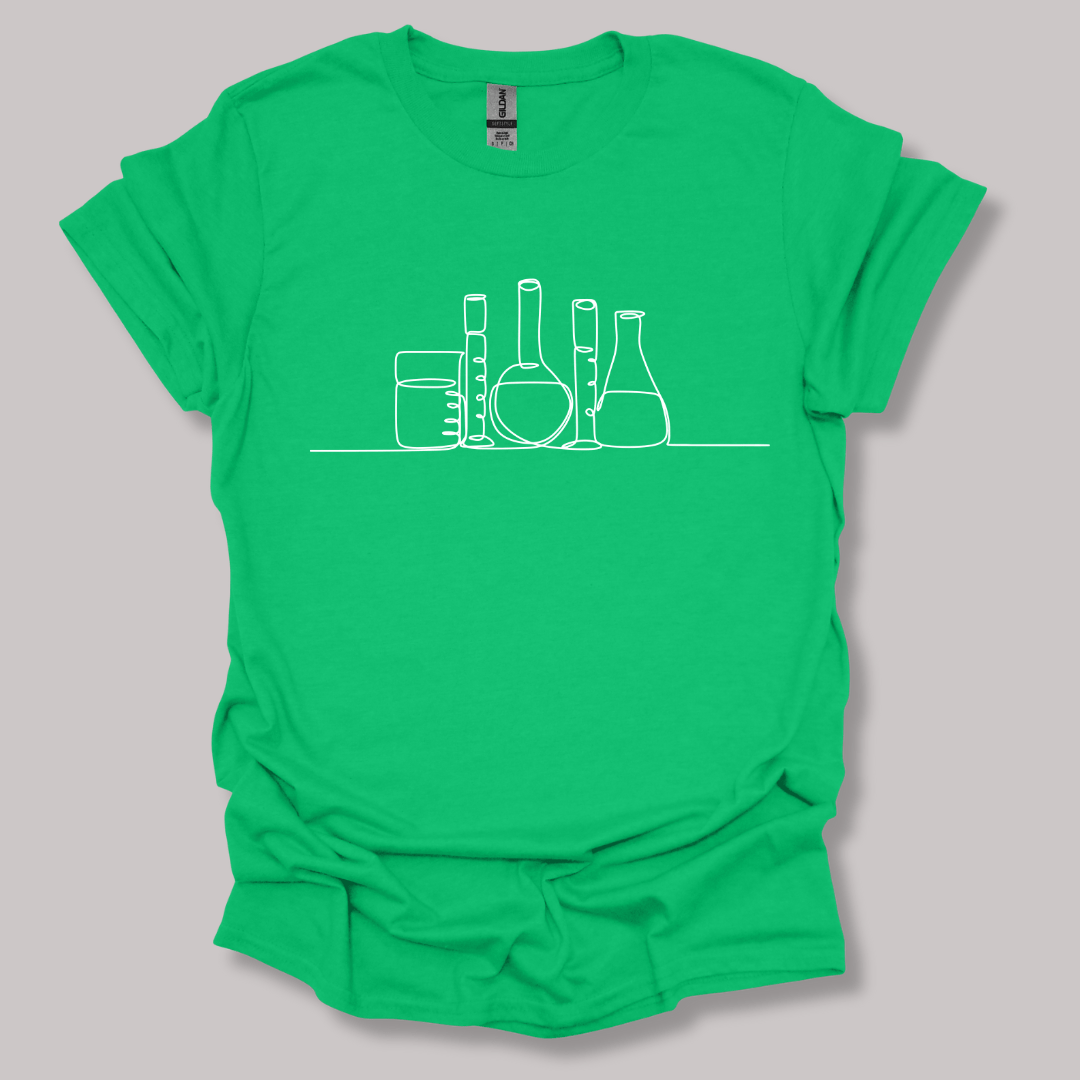 Glassware One Line Art T-shirt Irish Green / S