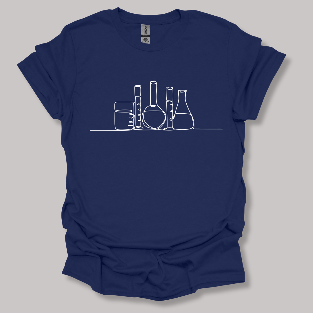 Glassware One Line Art T-shirt Navy / S