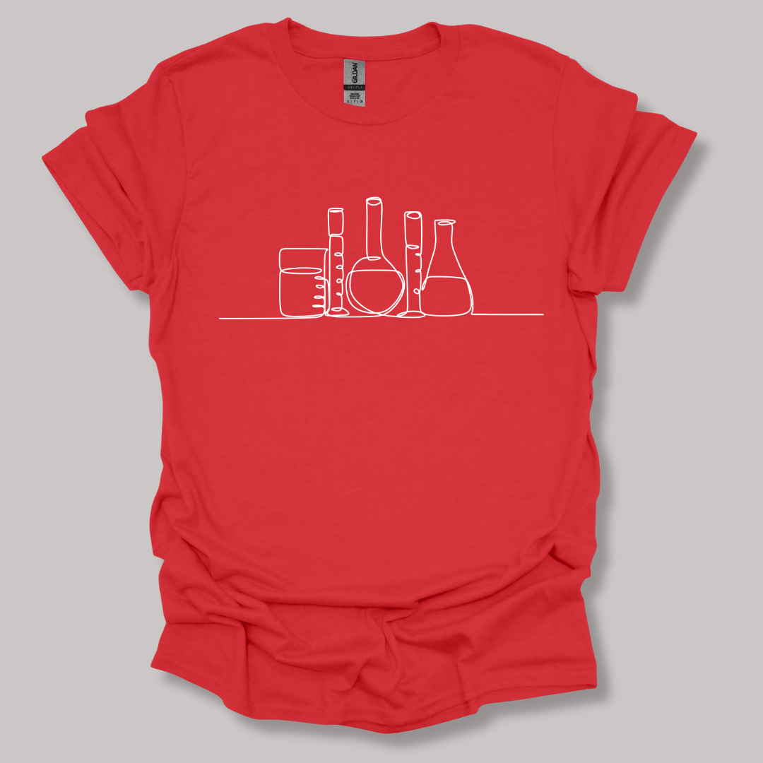 Glassware One Line Art T-shirt Red / S