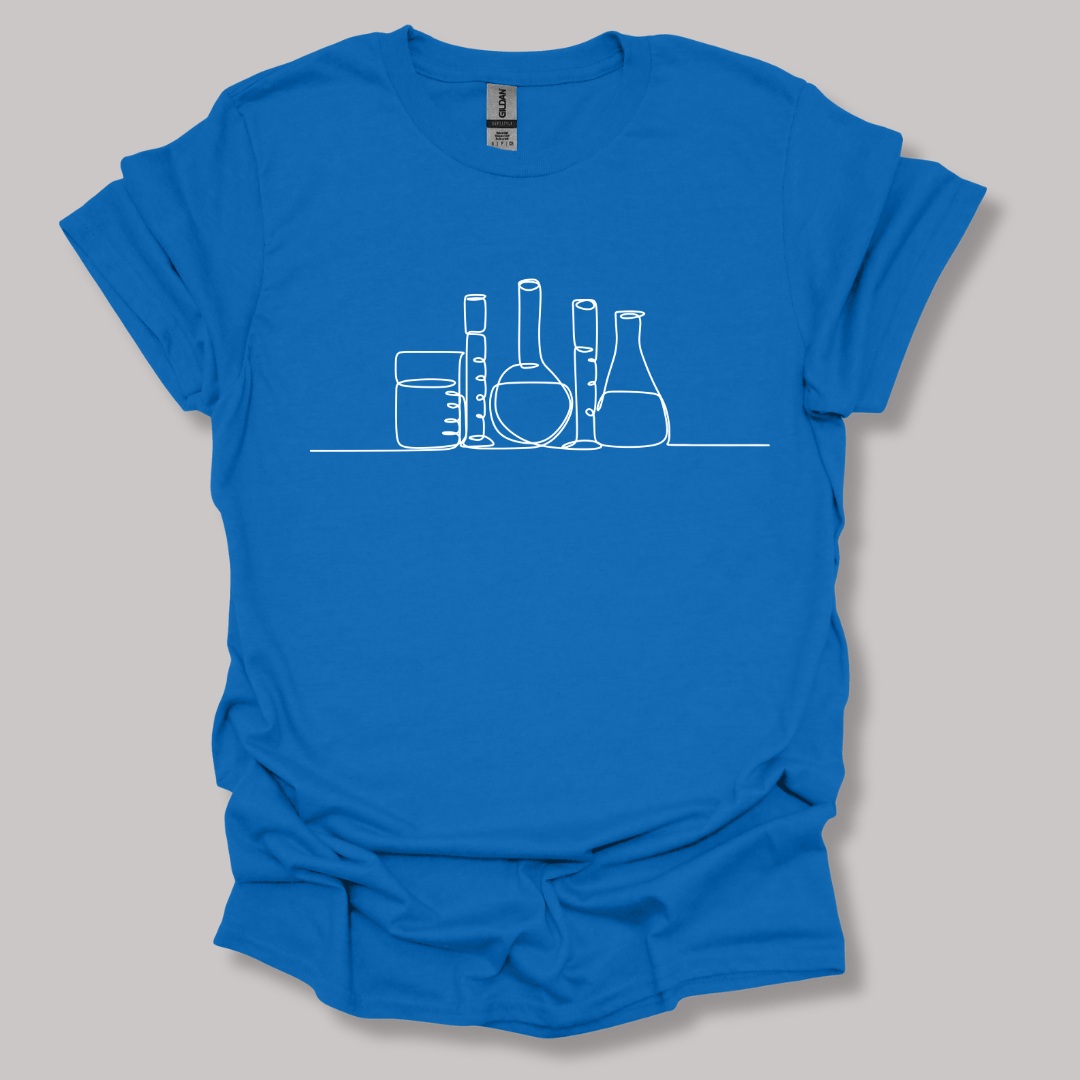 Glassware One Line Art T-shirt Royal / S