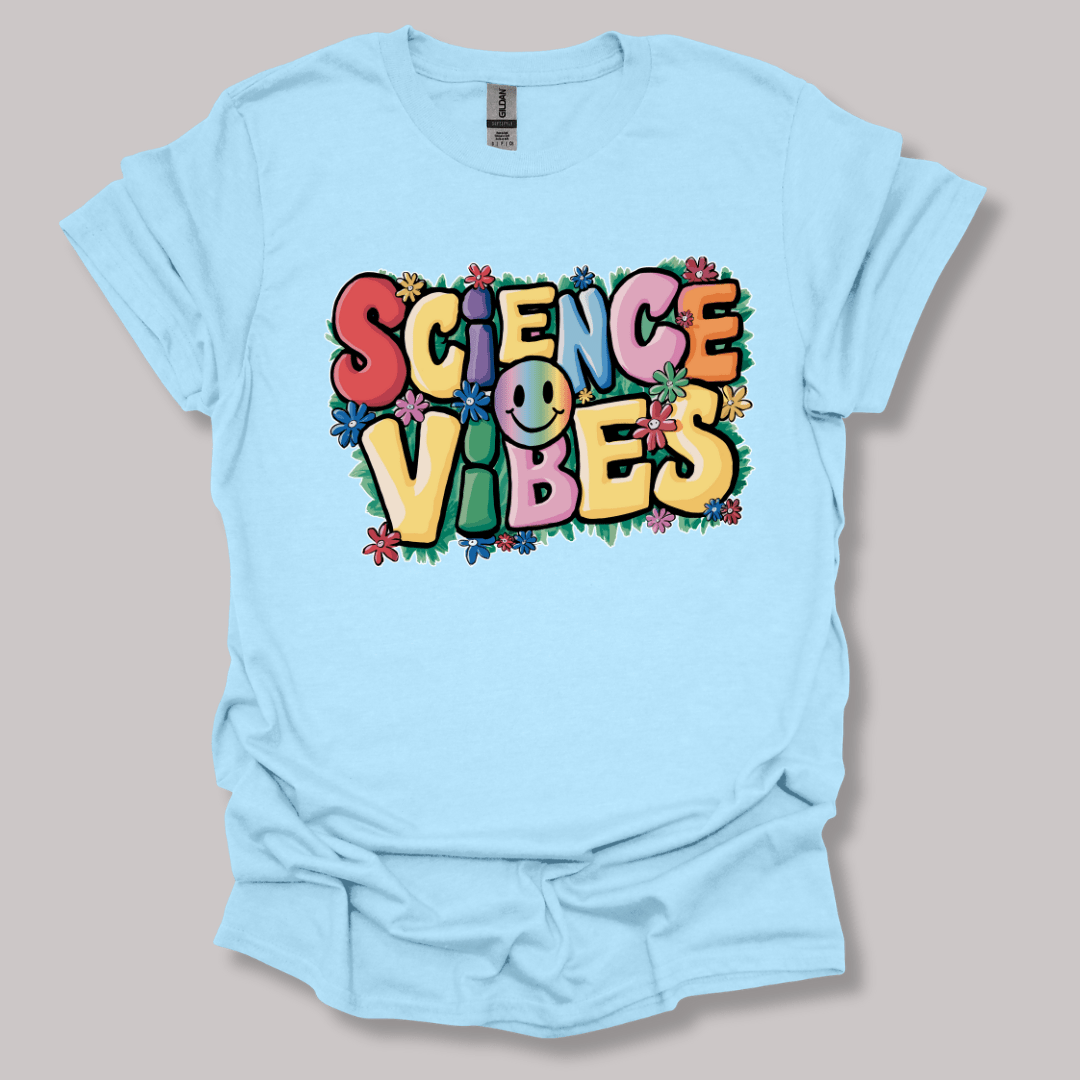 Happy Science Vibes T-shirt Light Blue / S