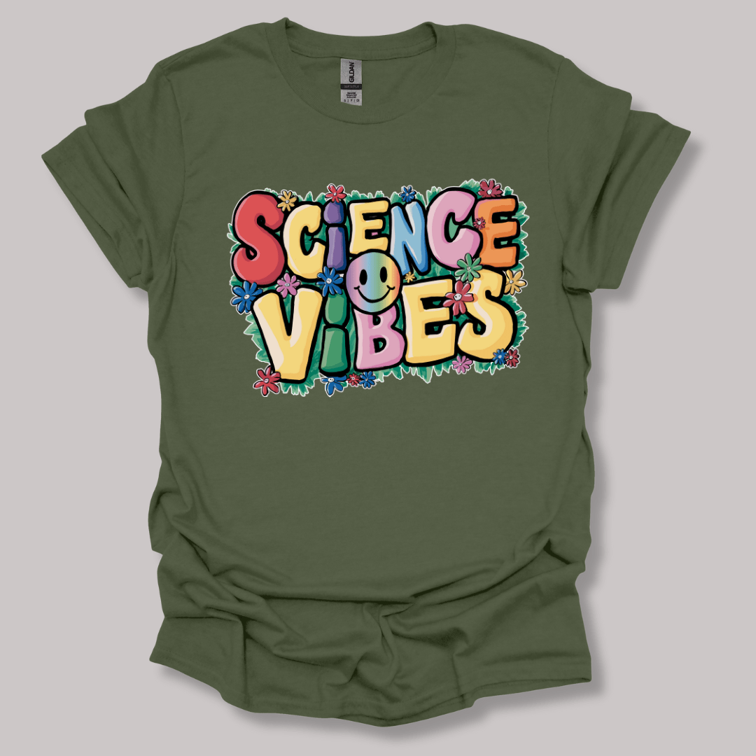 Happy Science Vibes T-shirt Military Green / S