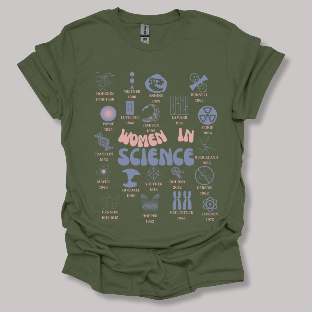 Historic Women Scientists T-Shirt Military Green / S