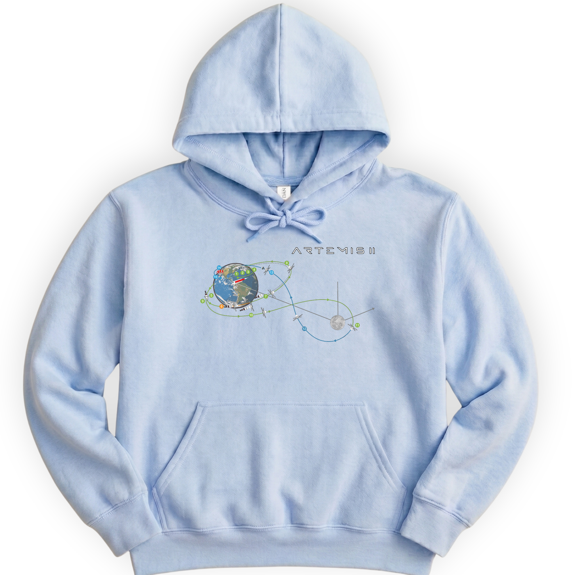 Artemis II Mission hoodie — Light Blue