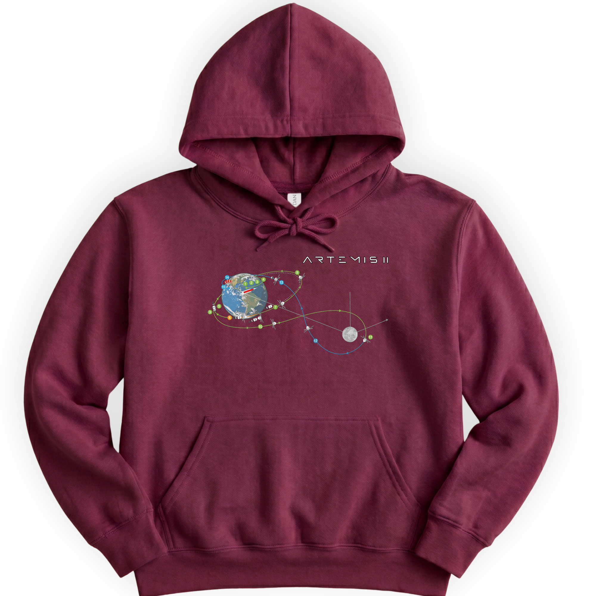 Artemis II Mission hoodie — Maroon