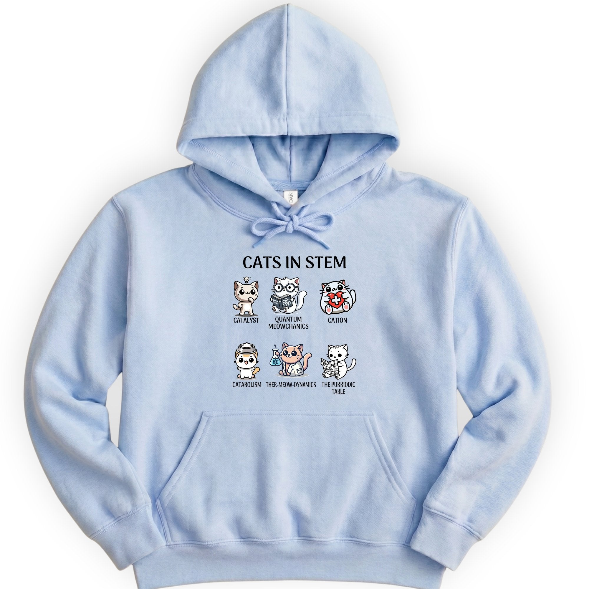 Cats In STEM hoodie — Light Blue