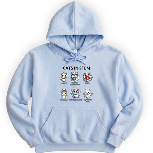 Cats In STEM hoodie — Light Blue