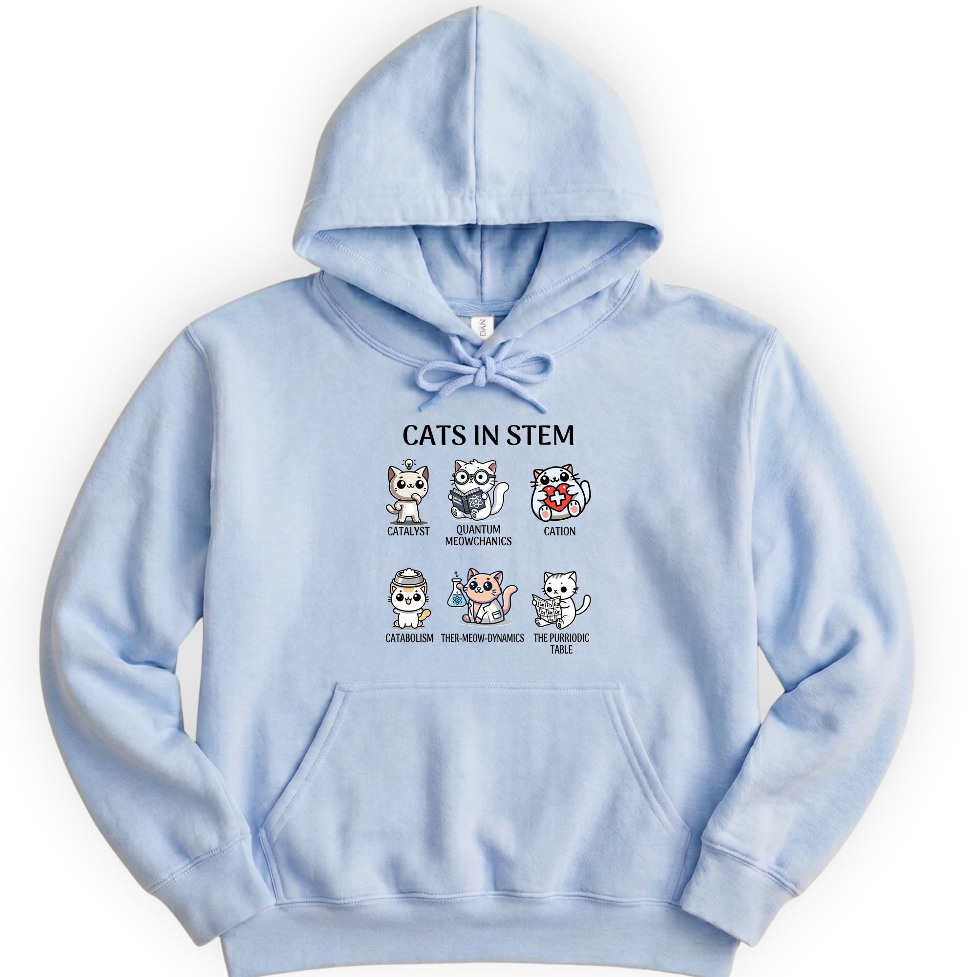 Cats In STEM hoodie — Light Blue