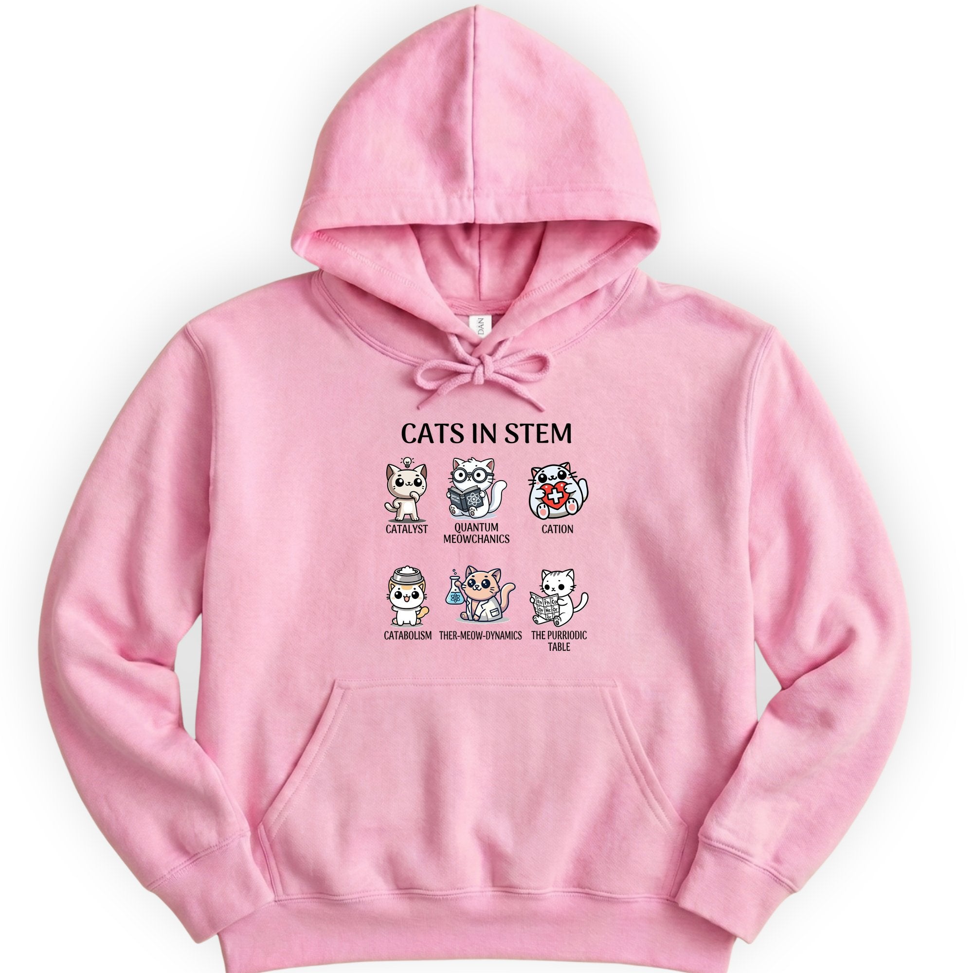Cats In STEM hoodie — Light Pink