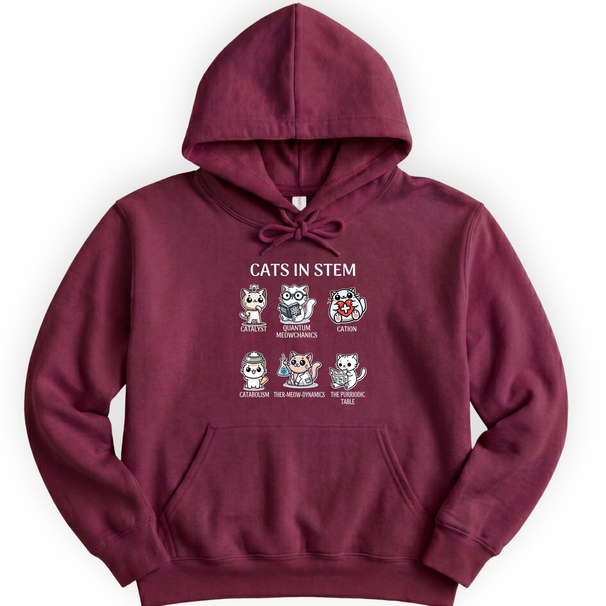 Cats In STEM hoodie — Maroon