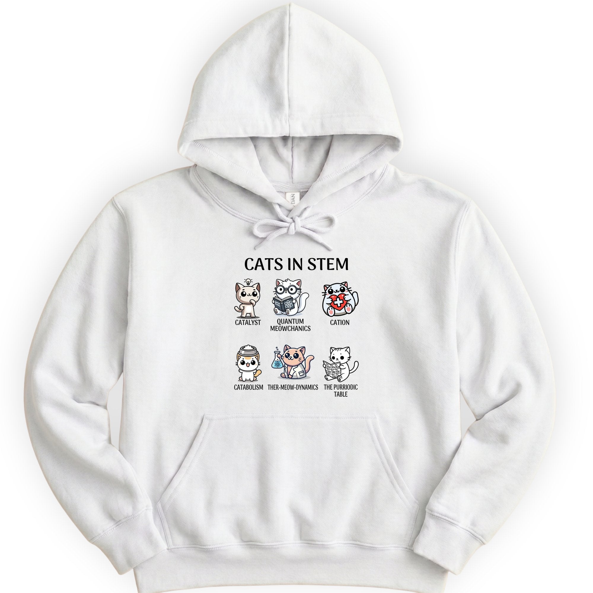 Cats In STEM hoodie — White
