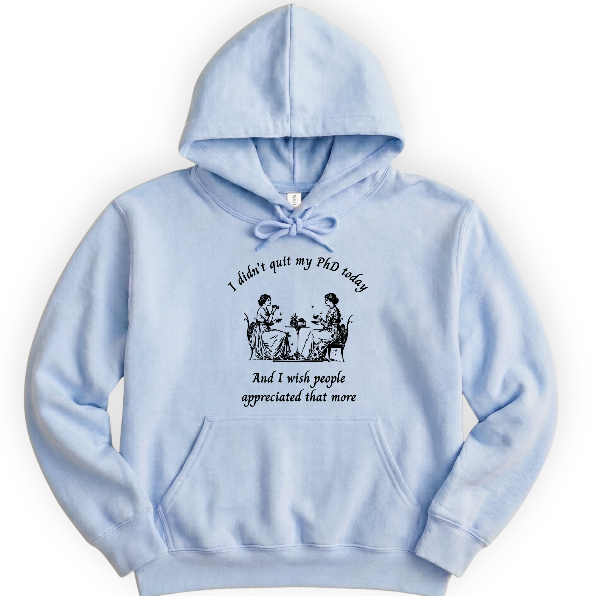 I Didn't Quit My PhD Today hoodie — Light Blue