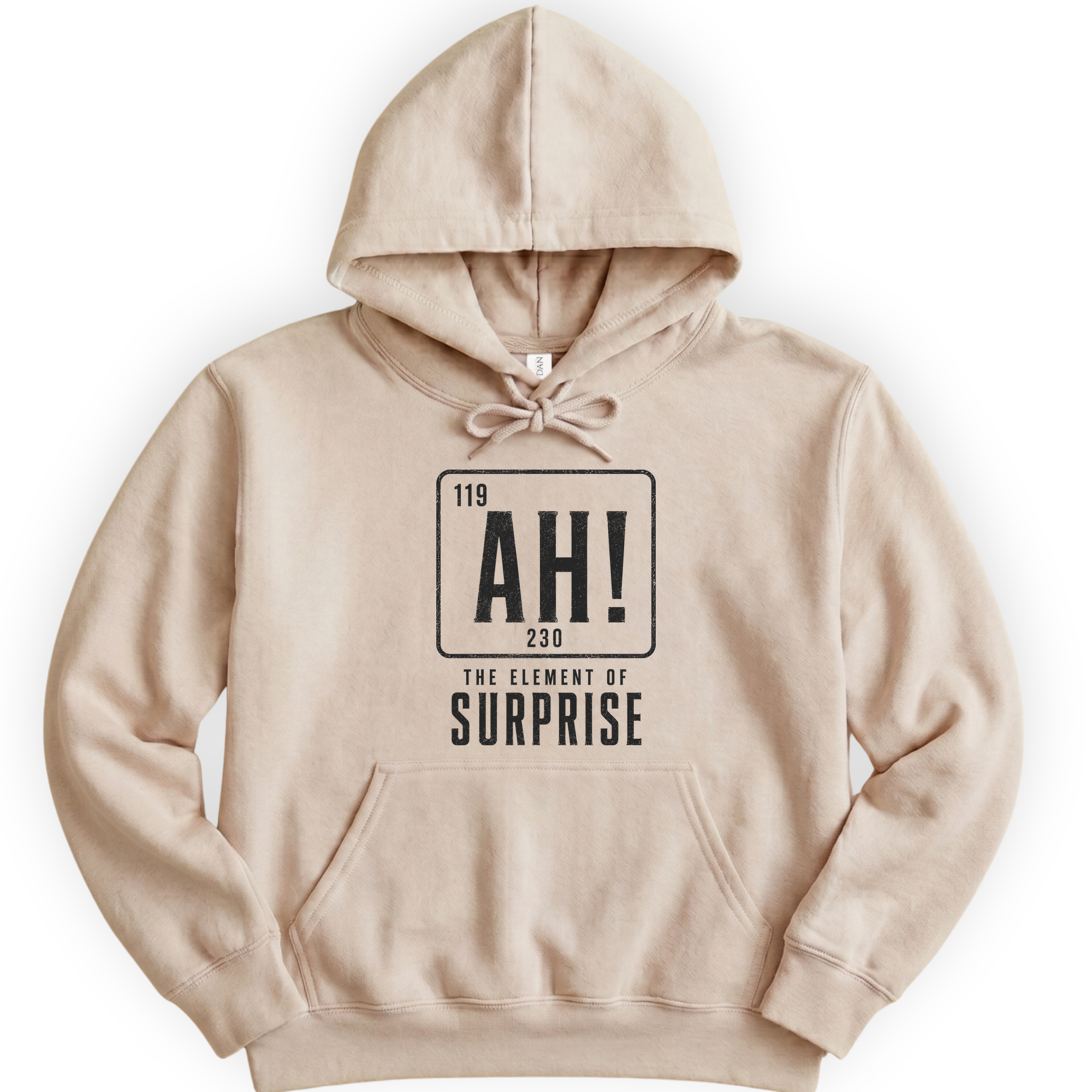 Ah! The Element Of Surprise hoodie — Sand