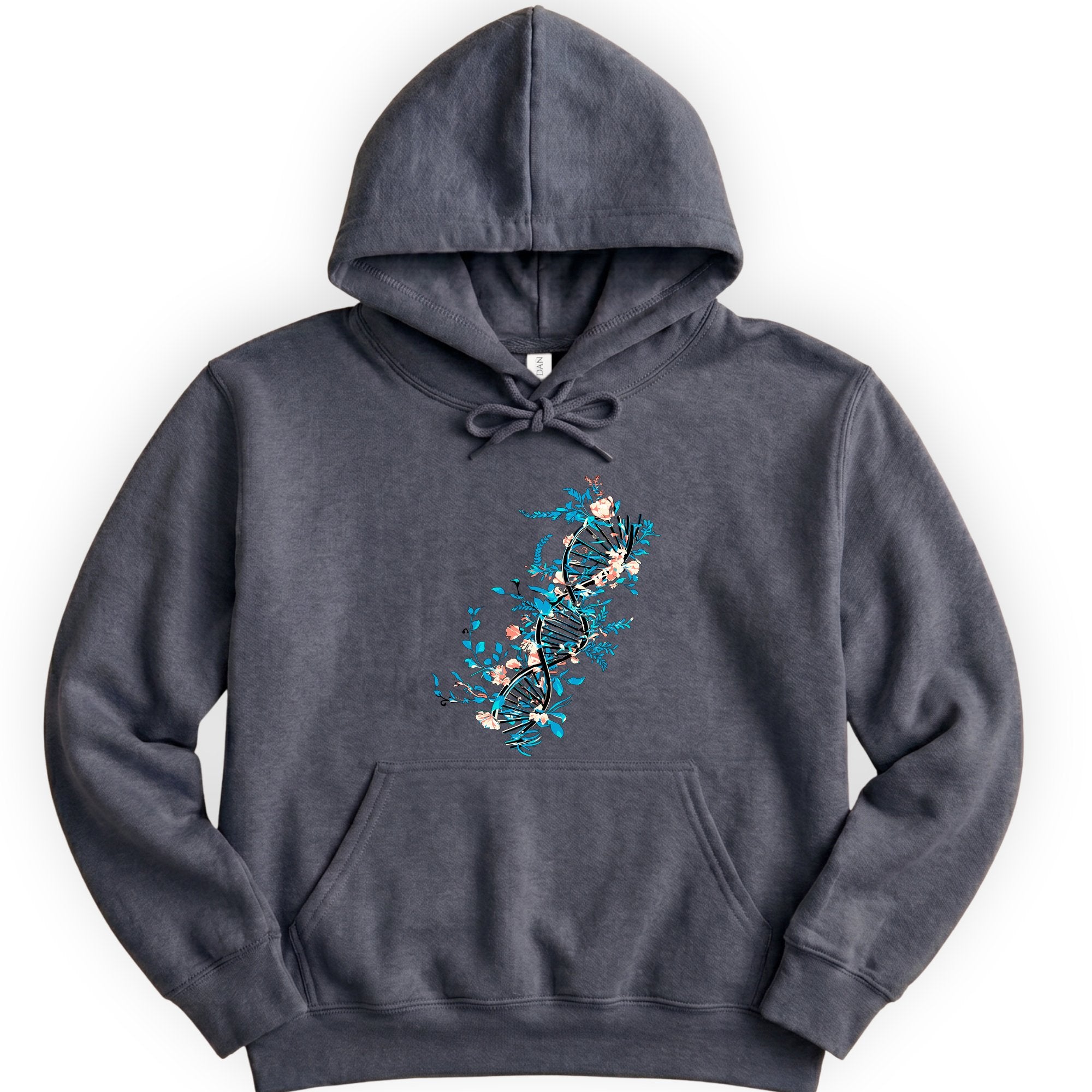 Floral DNA hoodie — Dark Heather